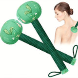 NNEOBA Long Handled Wormwood Massage Hammer Green