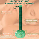 NNEOBA Long Handled Wormwood Massage Hammer Green