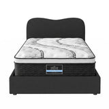 Giselle 32cm Euro Top King Single Mattress 5-Zone and Artiss Boucle Bed Frame Set