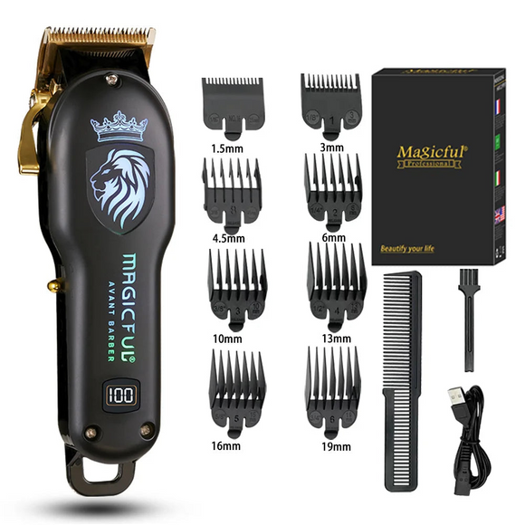 NNEOBA Rechargeable Hair Clipper High Performance Electric Trimmer for Men Black