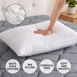 Giselle King 34cm Euro Top Pocket Spring Mattress with 2 Feather Down Pillows Set