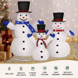 NNEDSZ 3 PCS Christmas Lights 330 LED Fairy Light Snowman Decorations Jingle Jollys