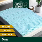 NNEDSZ Giselle Bedding Memory Foam Mattress Topper 11-Zone 8cm Double