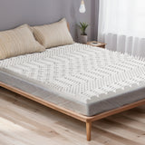 NNEDSZ Bedding Memory Foam Mattress Topper 7-Zone Airflow Pad 8cm Single White