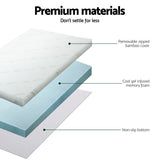 NNEDSZ Giselle Bedding Memory Foam Mattress Topper Cool Gel 5cm King Single