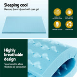 NNEDSZ Giselle Bedding Memory Foam Mattress Topper Ventilated Cool Gel 5cm Queen