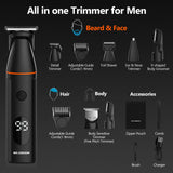 NNEOBA 4 in 1 Body Hair Trimmer Kit for Men Waterproof Electric Shaver Black
