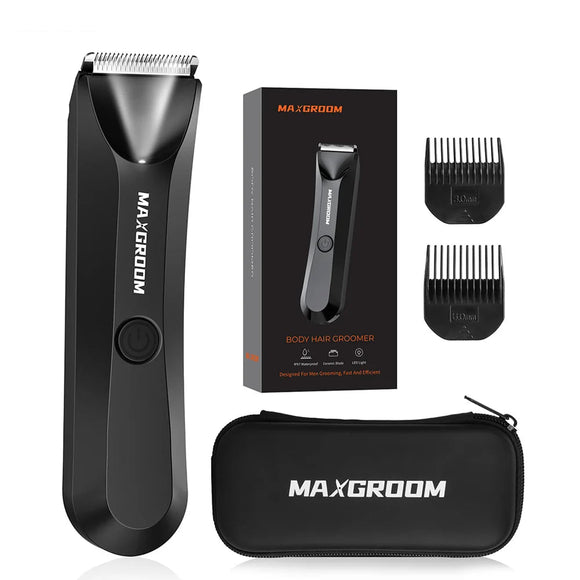 NNEOBA Waterproof Body Hair Trimmer SkinSafe Ceramic Blade Black