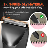 NNEOBA Waterproof Body Hair Trimmer SkinSafe Ceramic Blade Black