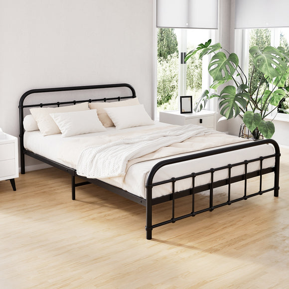 NNEDSZ Artiss Bed Frame Metal Bed Frame LEO - Double (Black)