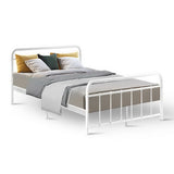 NNEDSZ Artiss Bed Frame Metal Bed Frame LEO - Double (White)