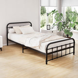 NNEDSZ Artiss Bed Frame Metal Bed Frame LEO - King Single(Black)