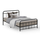 NNEDSZ Artiss Bed Frame Metal Bed Frame LEO - King Single(Black)