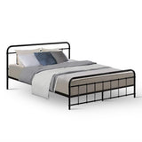 NNEDSZ Artiss Bed Frame Metal Bed Frame LEO - Queen (Black)