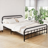 NNEDSZ Artiss Bed Frame Metal Bed Frame LEO - Queen (Black)