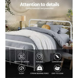 NNEDSZ Artiss Bed Frame Metal Bed Frame LEO - Queen (White)