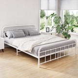 NNEDSZ Artiss Bed Frame Metal Bed Frame LEO - Queen (White)