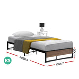 NNEDSZ Artiss Bed Frame Metal Bed Frame Bed Base OSLO - King Single
