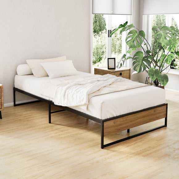 NNEDSZ Artiss Bed Frame Metal Bed Frame Bed Base OSLO - King Single