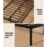 NNEDSZ Bed Frame King Single Size Metal Base Mattress Platform Foundation PAULA