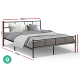 NNEDSZ Artiss Bed Frame Queen Metal Bed Frame SOL