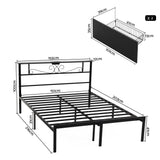Artiss Queen Bed Frame with Charging Station & Storage Drawers Metal