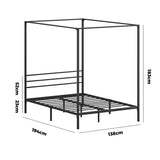 NNEED Metal Canopy Bed Frame Double Size Platform