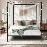 NNEED Metal Canopy Bed Frame Double Size Platform
