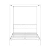 NNEED Metal Canopy Bed Frame Double Size White