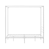 NNEED Metal Canopy Bed Frame Double Size White