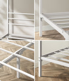 NNEED Metal Canopy Bed Frame Double Size White