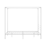 NNEED Metal Canopy Bed Frame Queen Size White