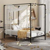 NNEED Metal Canopy Bed Frame Single Size Platform