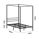NNEED Metal Canopy Bed Frame Single Size Platform