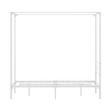 NNEED Metal Canopy Bed Frame Single Size White