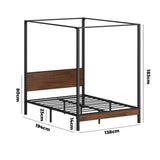 NNEED Metal Canopy Bed Frame Queen Size Beds Platform