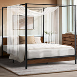 NNEED Metal Canopy Bed Frame Double Size Beds Platform