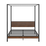 NNEED Metal Canopy Bed Frame Double Size Beds Platform