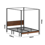 NNEED Metal Canopy Bed Frame Double Size Beds Platform