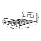 NNEED Metal Bed Frame Double Size Railing-style Black