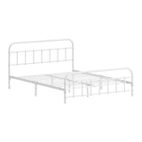 NNEED Bed Frame Metal Double Size Bed Platform White