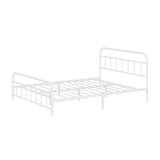 NNEED Bed Frame Metal Double Size Bed Platform White