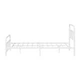 NNEED Bed Frame Metal Double Size Bed Platform White