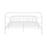 NNEED Bed Frame Metal Double Size Bed Platform White