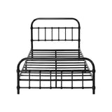 NNEED Metal Bed Frame King Single Railing-style Black