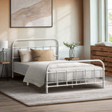 NNEED Bed Frame Metal King Single Bed Platform White