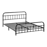 NNEED Metal Bed Frame Queen Size Railing-style Black