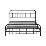 NNEED Metal Bed Frame Queen Size Railing-style Black