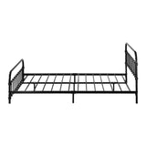 NNEED Metal Bed Frame Queen Size Railing-style Black