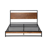 NNEED Metal Bed Frame Double Size Wooden
